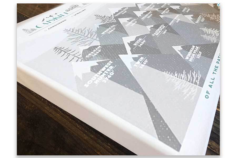 Catskill 3500 Canvas Board, Push Pin Tracker, Peak bagging Board Map World Vibe Studio 