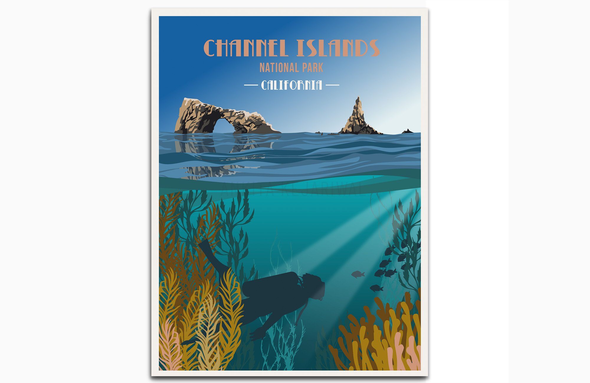 Channel Islands National Park, California, National Park Prints, Unframed Map World Vibe Studio 8X10 