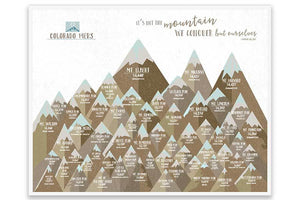 Colorado 14er Mountain Poster Map World Vibe Studio 