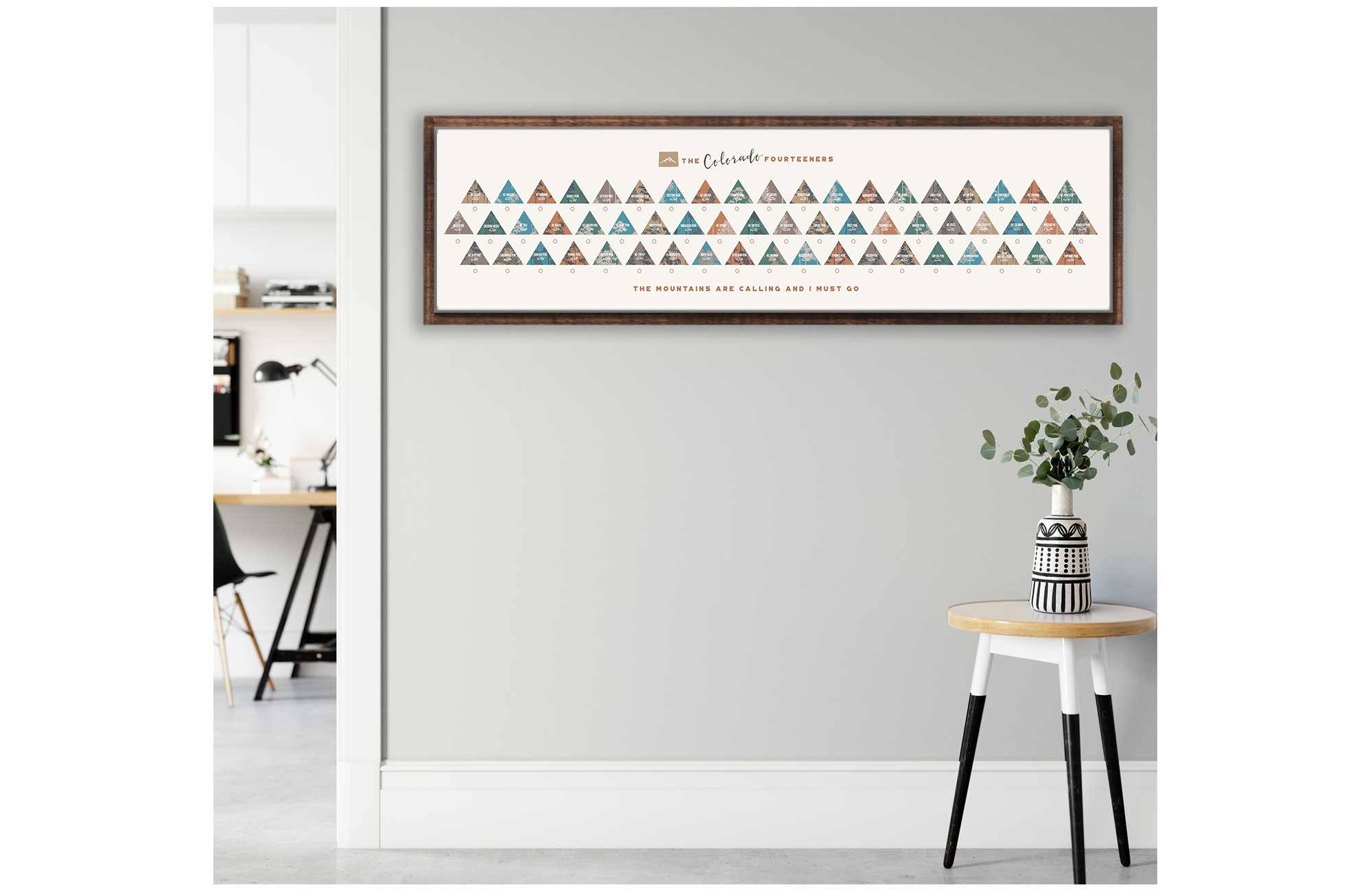Colorado 14er, Gallery Wrapped Canvas, Push Pin Board Map World Vibe Studio 