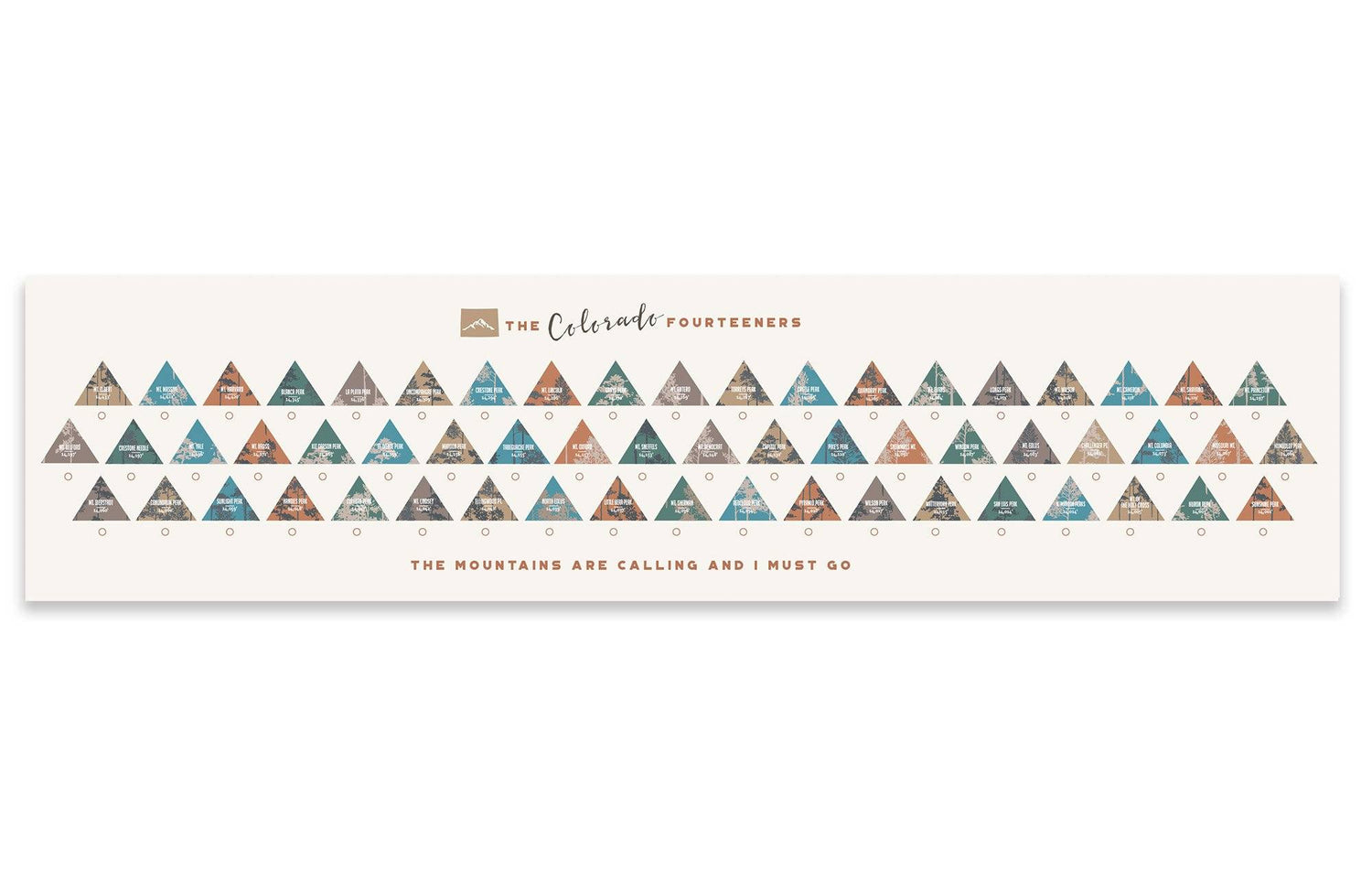 Colorado 14er, Gallery Wrapped Canvas, Push Pin Board Map World Vibe Studio 