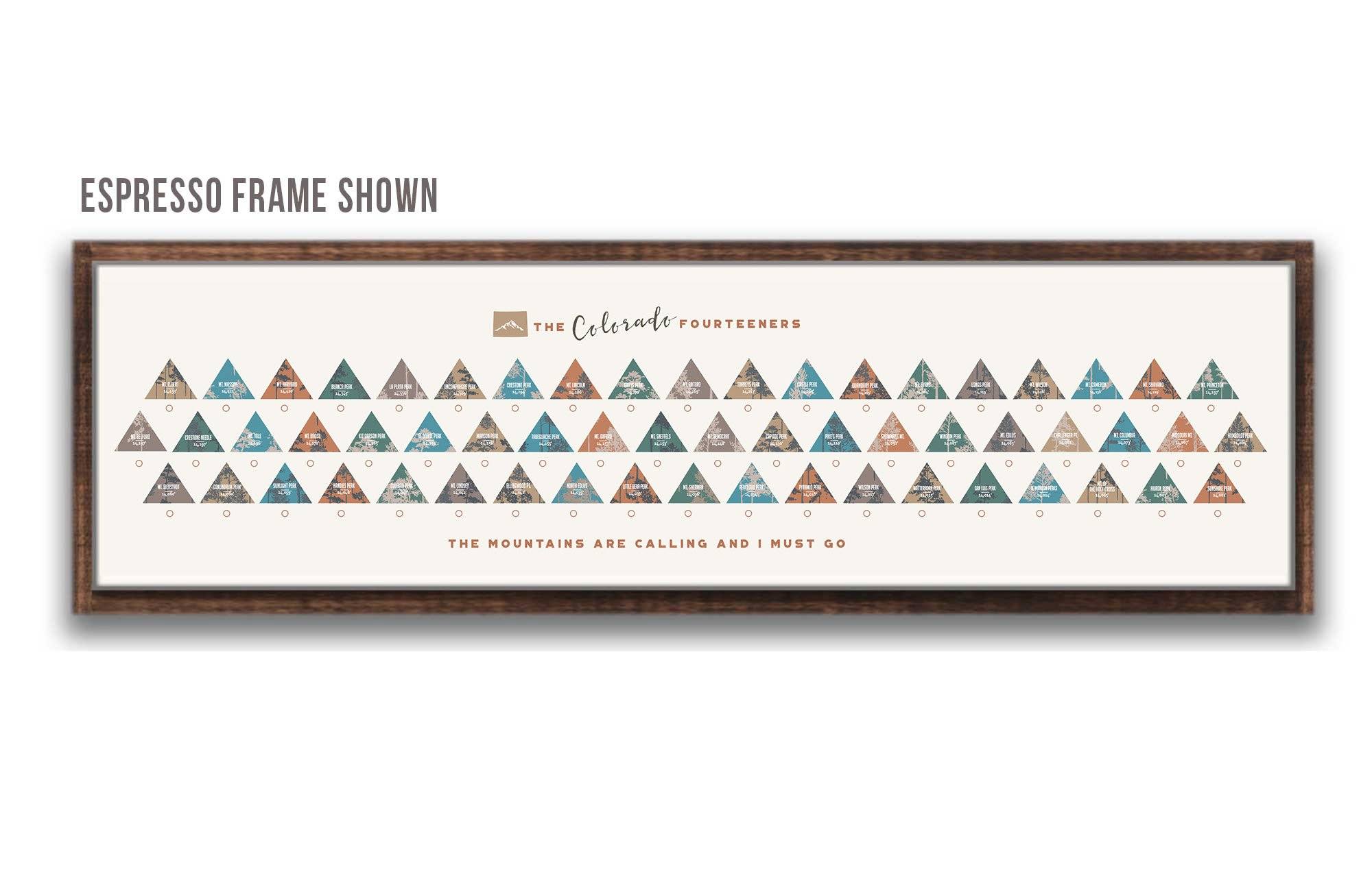 Colorado 14er, Gallery Wrapped Canvas, Push Pin Board Map World Vibe Studio 