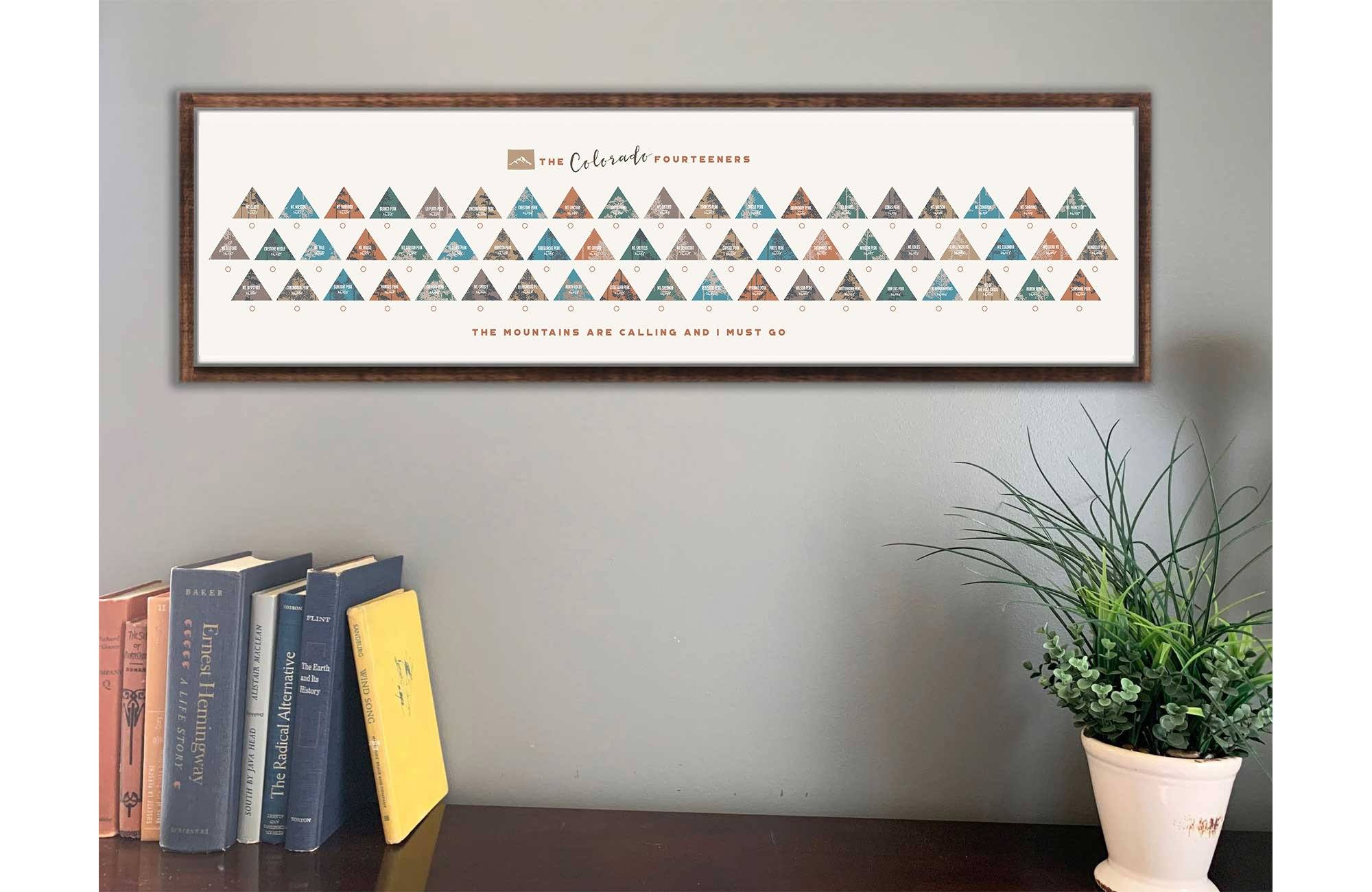 Colorado 14er, Gallery Wrapped Canvas, Push Pin Board Map World Vibe Studio 