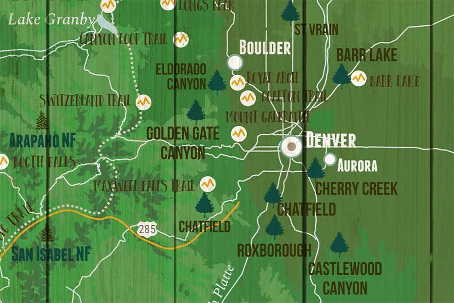 Colorado State Park, Poster and Foam Mount Map World Vibe Studio 