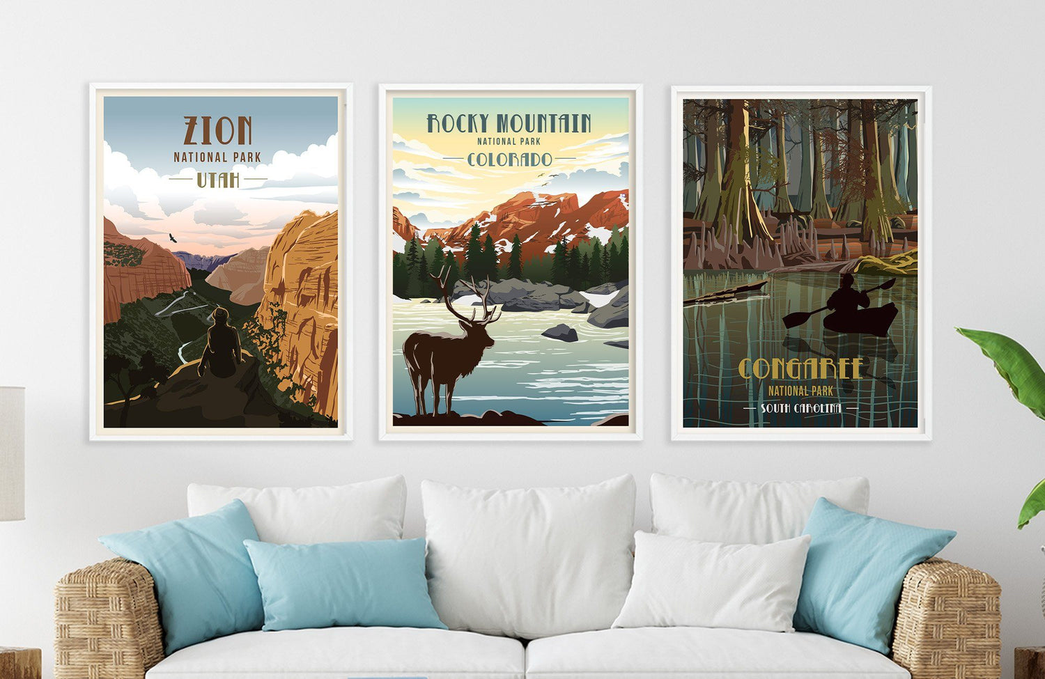 Congaree National Park, South Carolina, National Park Prints, Unframed Map World Vibe Studio 