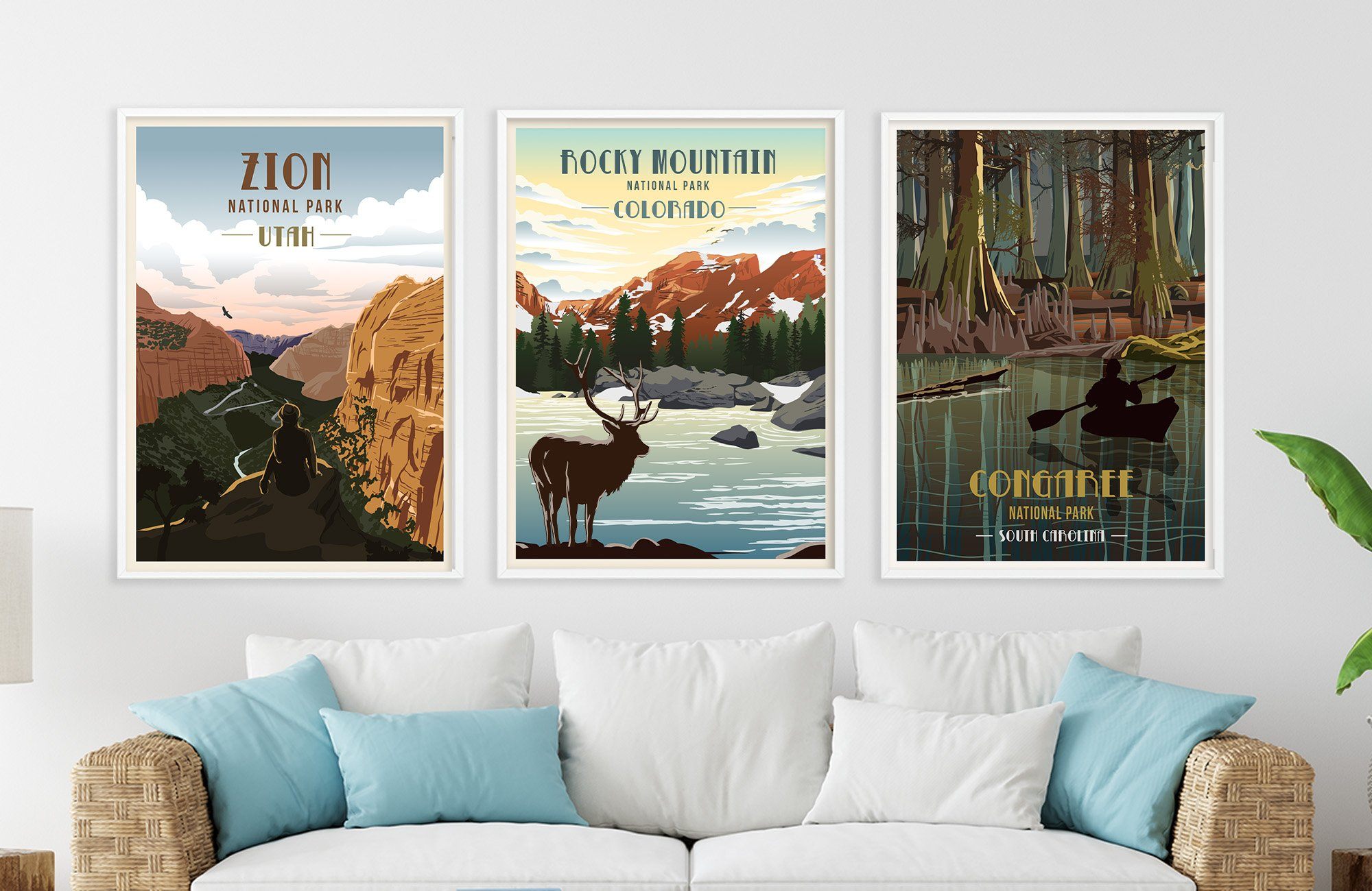 Congaree National Park, South Carolina, National Park Prints, Unframed Map World Vibe Studio 