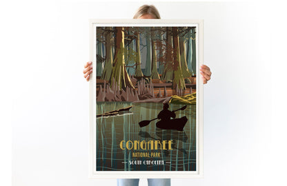 Congaree National Park, South Carolina, National Park Prints, Unframed Map World Vibe Studio 