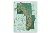 Framed, Push Pin Map, Continental Divide Scenic Trail Map World Vibe Studio 