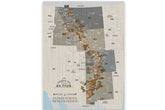 Framed, Push Pin Map, Continental Divide Scenic Trail Map World Vibe Studio 16X24 Tan 