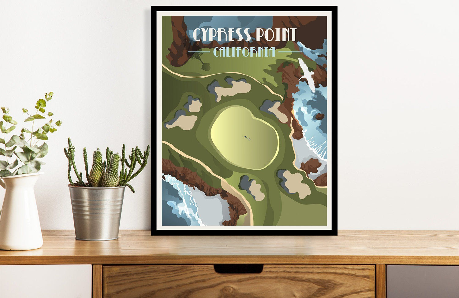 Cypress Point Country Club Golf Poster, Virginia, Golf Clubs of America, Unframed Map World Vibe Studio 