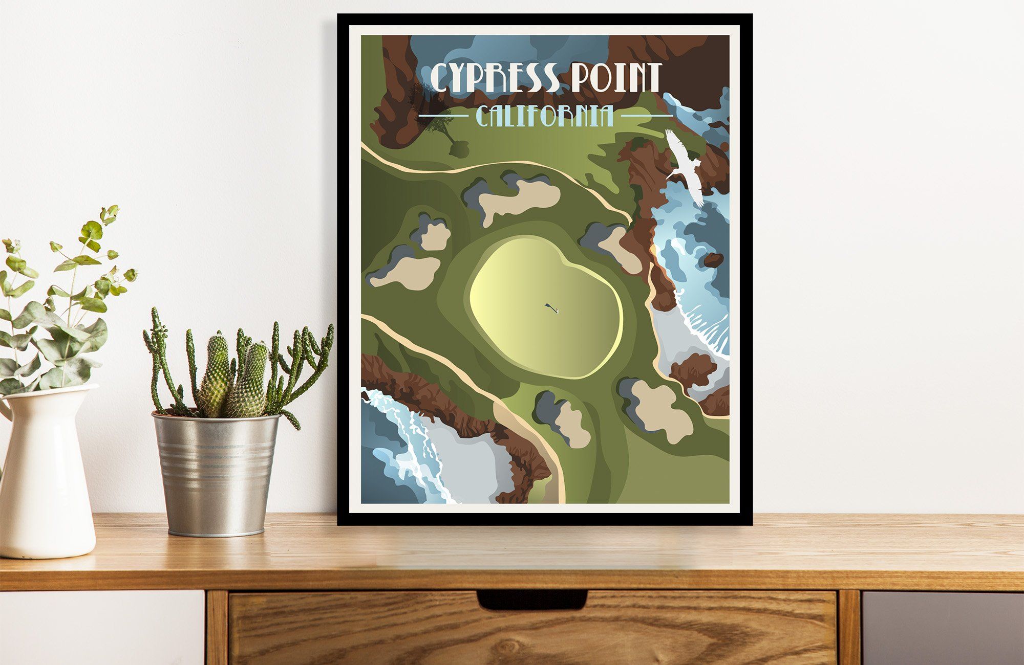 Cypress Point Country Club Golf Poster, Virginia, Golf Clubs of America, Unframed Map World Vibe Studio 