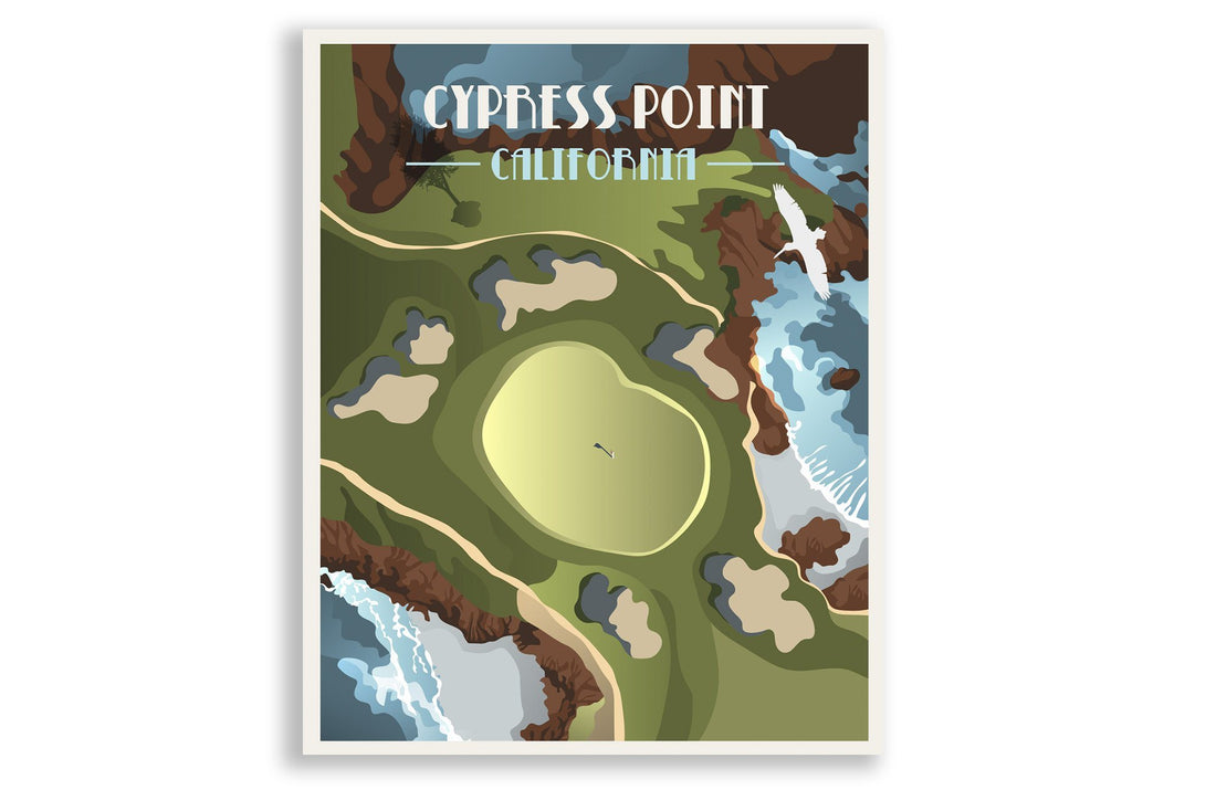 Cypress Point Country Club Golf Poster, Virginia, Golf Clubs of America, Unframed Map World Vibe Studio 