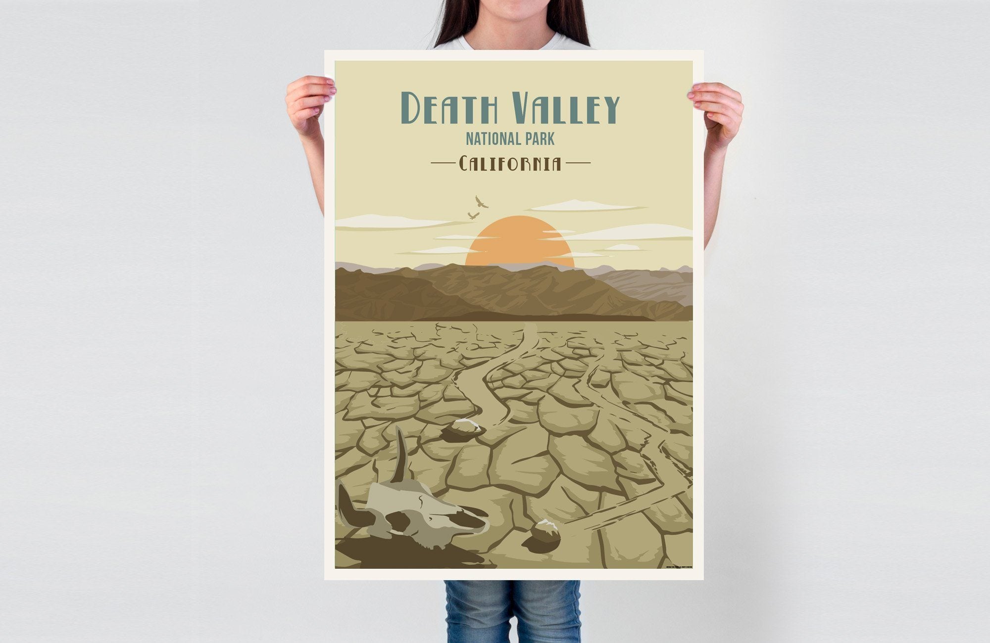 Death Valley National Park, California, National Park Poster, Unframed Map World Vibe Studio 