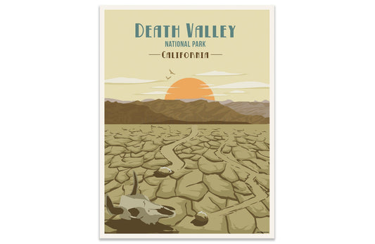 Death Valley National Park, California, National Park Poster, Unframed Map World Vibe Studio 8X10 