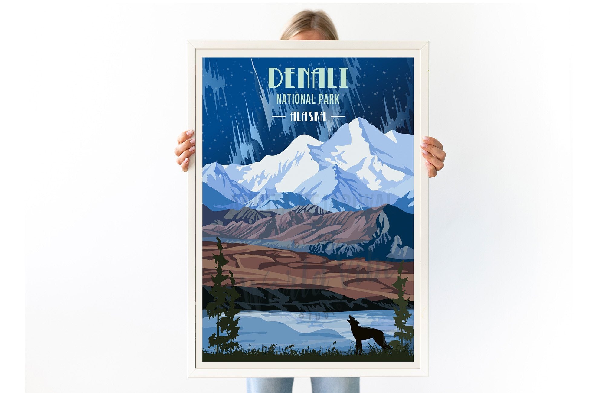 Denali National Park, Alaska National Park Poster, Unframed Map World Vibe Studio 