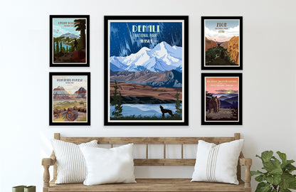 Denali National Park, Alaska National Park Poster, Unframed Map World Vibe Studio 