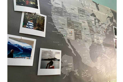 US Canvas Map with Caribbean, Photo Board Map World Vibe Studio 