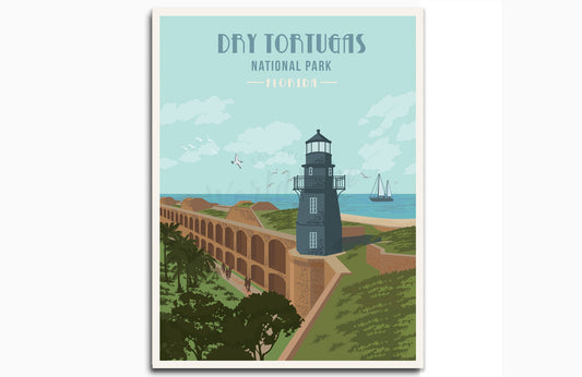 Dry Tortugas National Park, Florida, National Park Prints, Unframed Map World Vibe Studio 8X10 