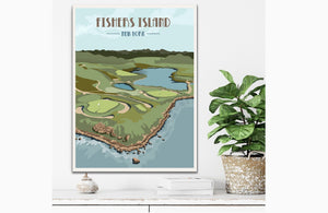 Fisher's Island Golf Club Poster, New York, Golf Clubs of America, Unframed Map World Vibe Studio 