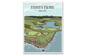 Fisher's Island Golf Club Poster, New York, Golf Clubs of America, Unframed Map World Vibe Studio 