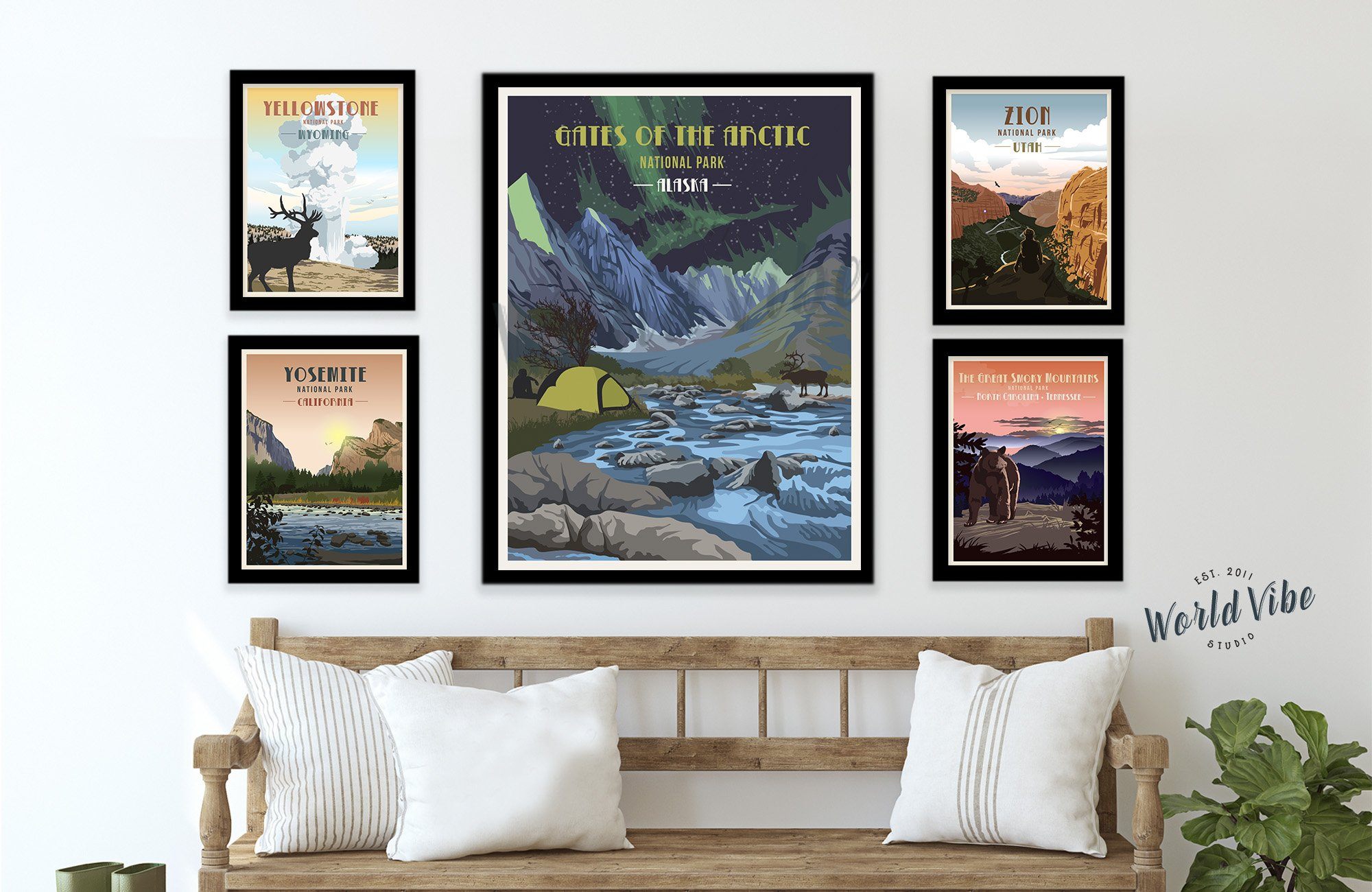 Gates of The Arctic National Park Poster, National Park Posters, Wall Art, Unframed Map World Vibe Studio 