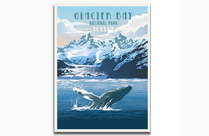 Glacier Bay National Park, Alaska Poster, Unframed Map World Vibe Studio 