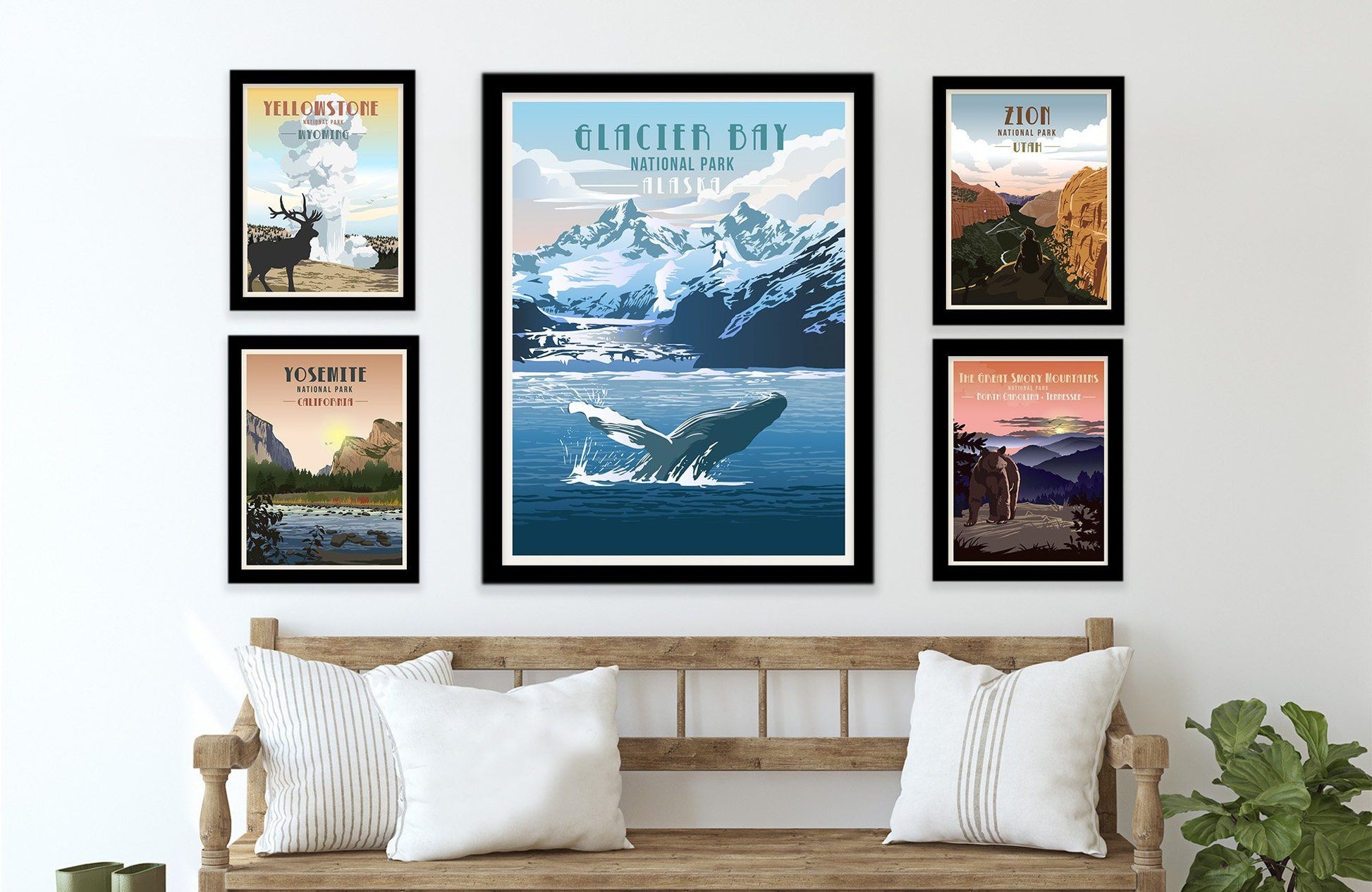Glacier Bay National Park, Alaska Poster, Unframed Map World Vibe Studio 