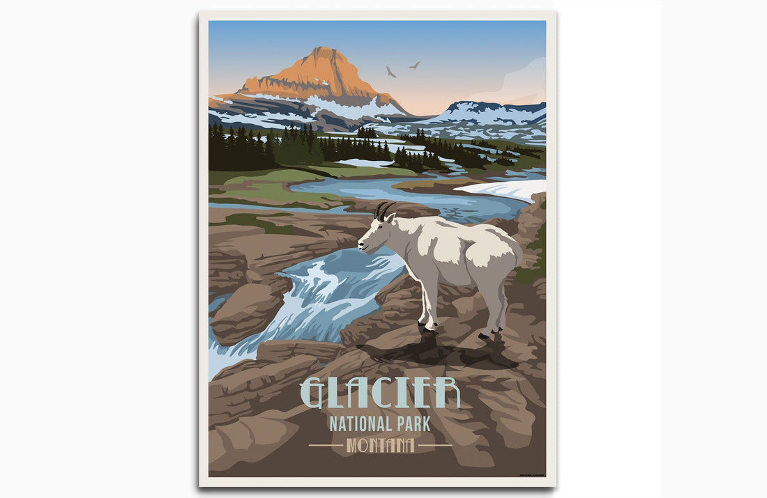 Glacier National Park Poster, Montana Prints, Unframed Map World Vibe Studio 