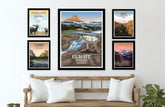 Glacier National Park Poster, Montana Prints, Unframed Map World Vibe Studio 