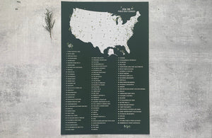 Top US 100 PUBLIC Golf Courses Poster Checklist, Unframed Map World Vibe Studio 12X18 Hunter 