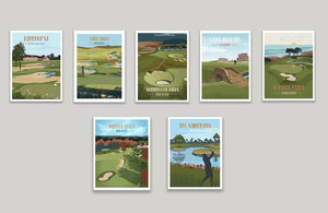 Golf Club Poster SET, Mix and Match, Unframed Golf Wall Art, Golf Course Art World Vibe Studio 