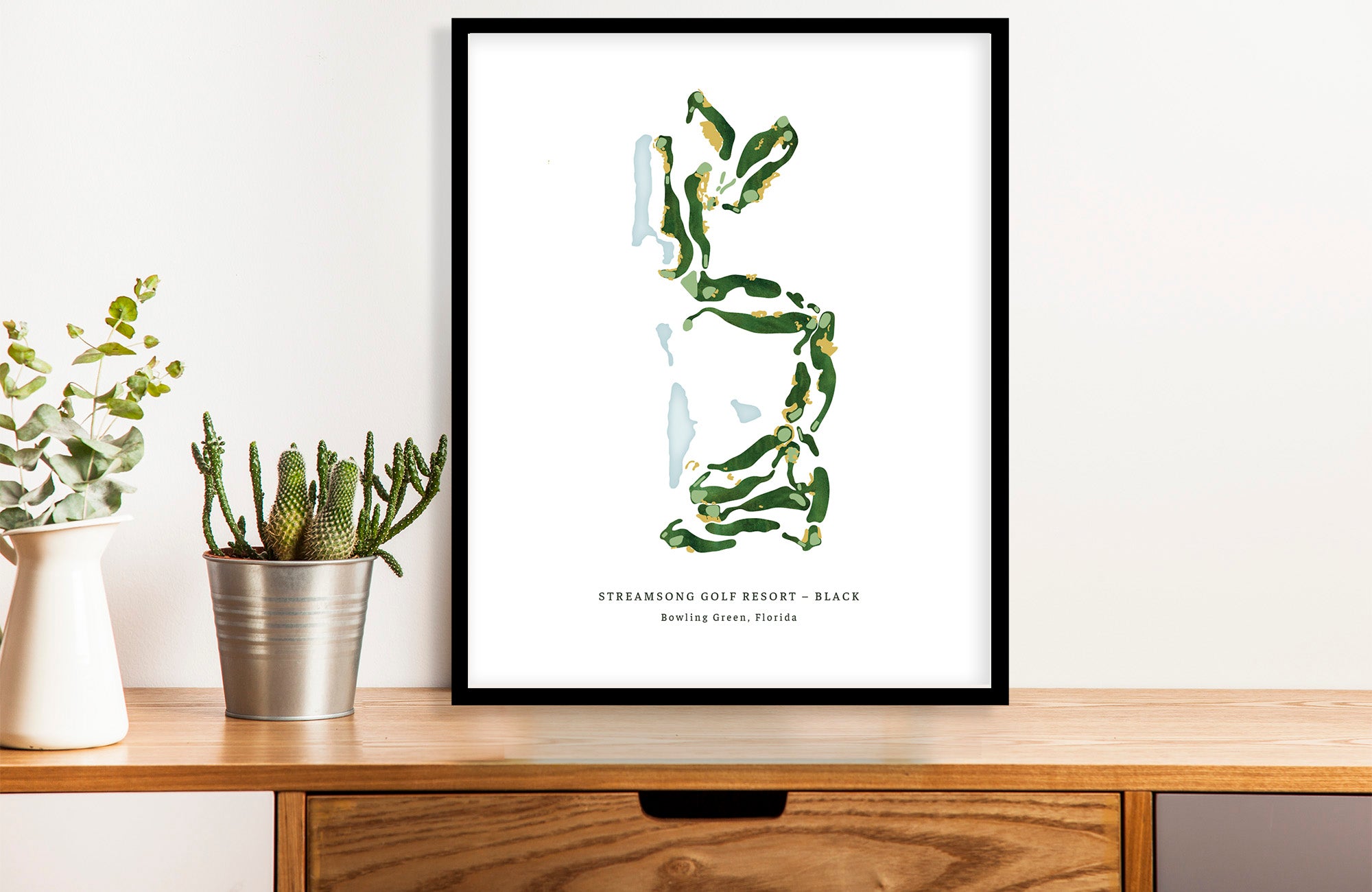 Golf Course Map, CUSTOM Course, FRAMED, ANY Golf Course of Your Choice Map World Vibe Studio 