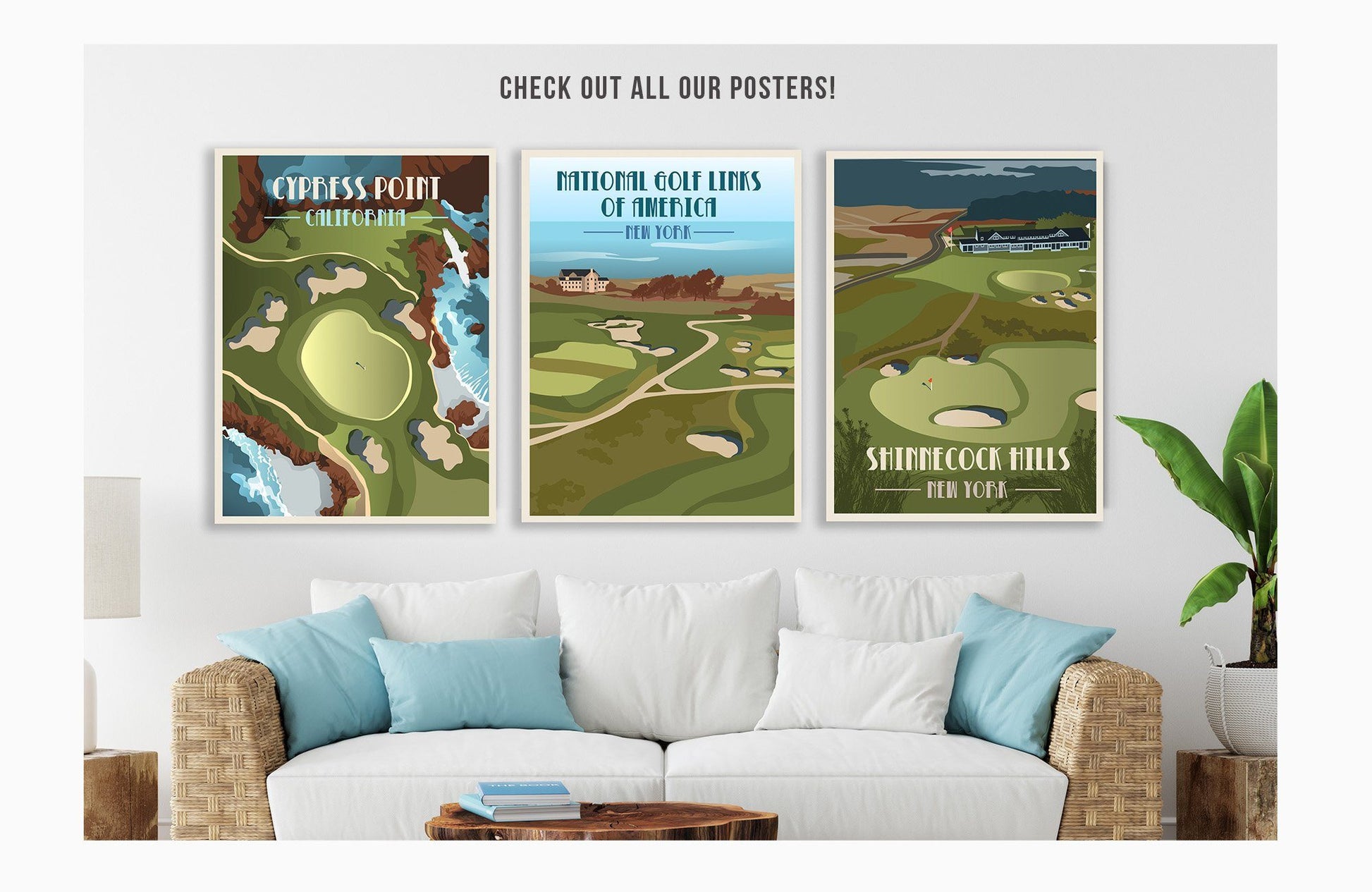 Pine Valley Golf Club Poster, Golf Clubs of America, Unframed Map World Vibe Studio 