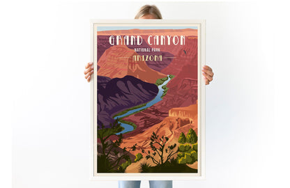 Grand Canyon National Park, National Park Poster, Unframed Map World Vibe Studio 