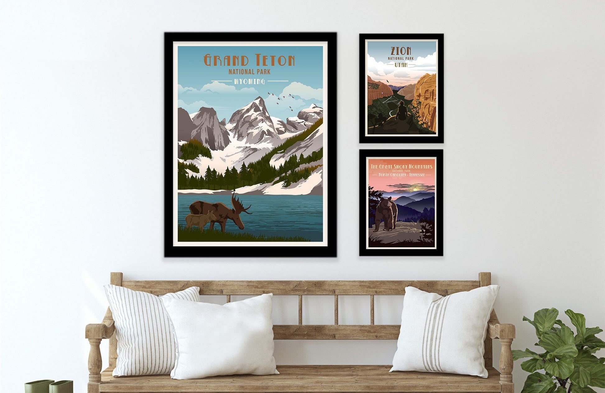 Grand Teton National Park Poster, National Park Poster, National Park Wall Art, Unframed Map World Vibe Studio 