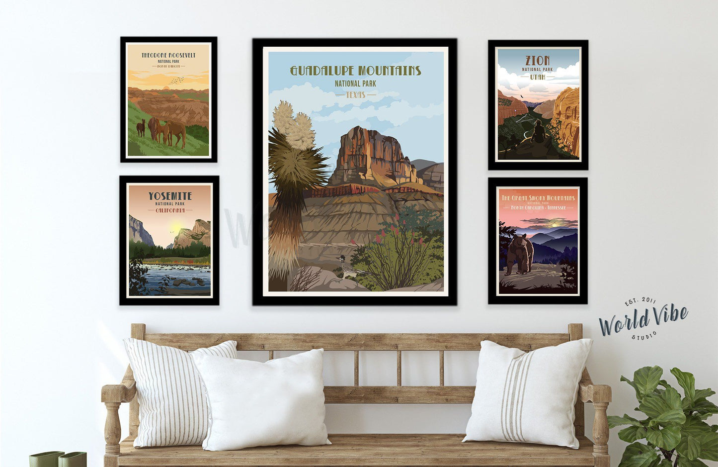 Guadalupe Mountains National Park, Texas, National Park Poster, Unframed Map World Vibe Studio 