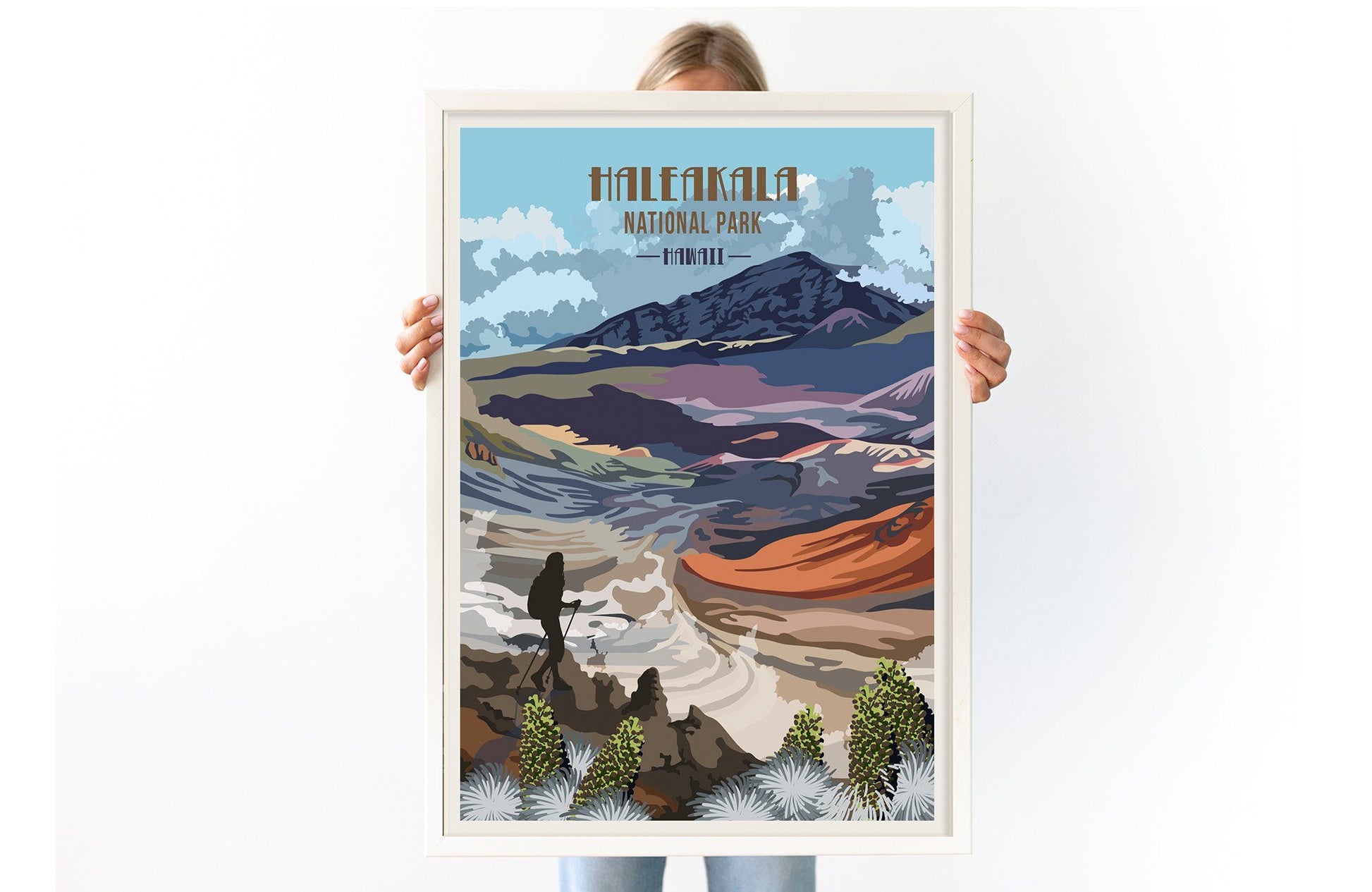 Haleakalā National Park, Hawaii, National Park Posters, Unframed Map World Vibe Studio 