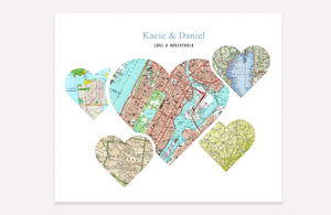 Personalized map gift for husband