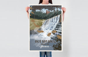 Hot Springs National Park, Arkansas, National Park Poster, Unframed Map World Vibe Studio 