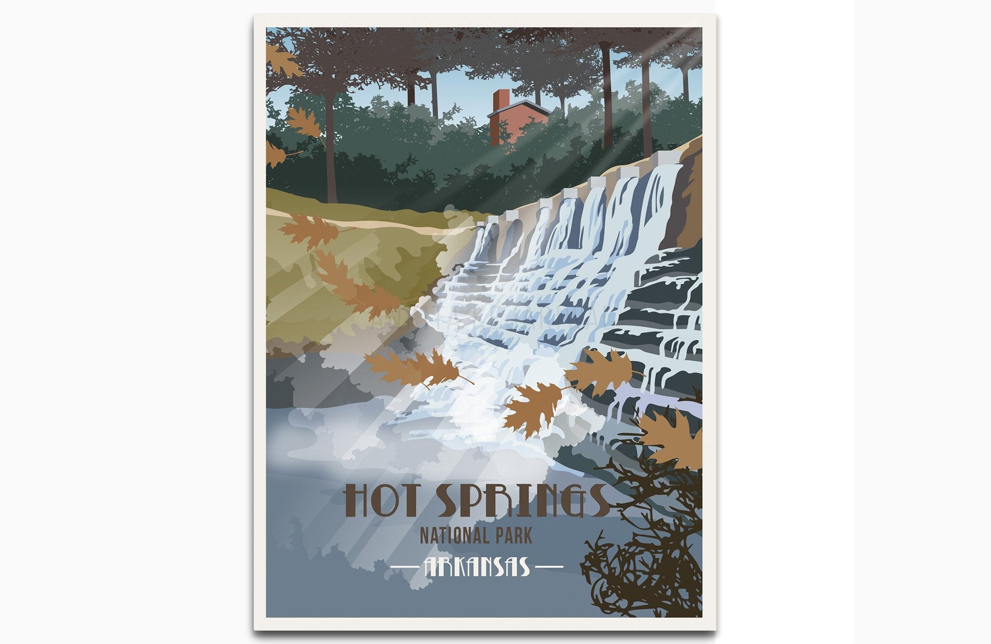 Hot Springs National Park, Arkansas, National Park Poster, Unframed Map World Vibe Studio 8X10 