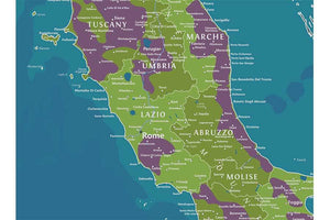 Wine Regions Of Italy, Map Poster Map World Vibe Studio 