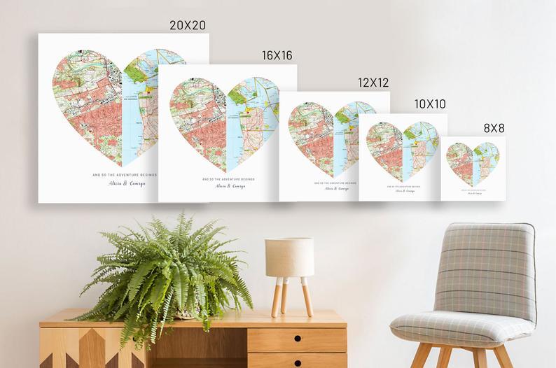 Mother's Day Gift - Custom Heart Map Map World Vibe Studio 