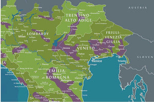 Wine Regions Of Italy, Map Poster Map World Vibe Studio 