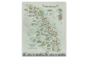 John Muir Trail Map, Foam mounted for Pins, Push Pin Map Map World Vibe Studio 12X16 Greens 