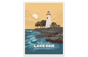 Great Lakes Posters, Unframed, 5 Great Lakes of USA Map World Vibe Studio 8X10 Lake Erie 
