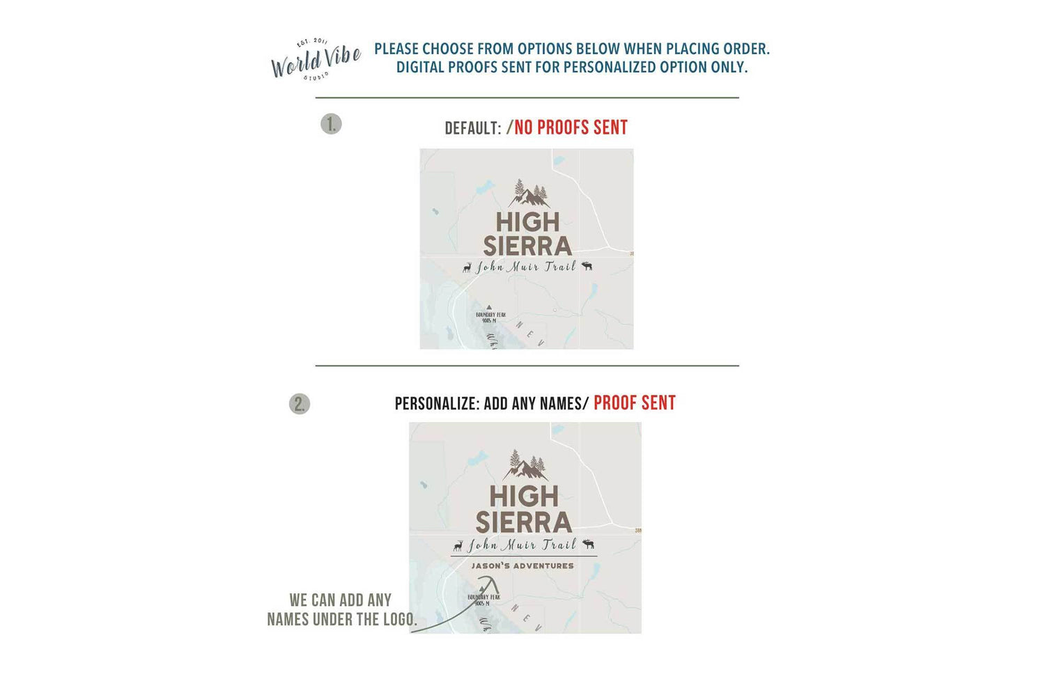 High Sierra TRAIL MAP, CANVAS WITH PUSH PINS Map World Vibe Studio 