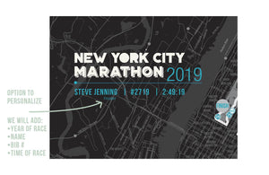 New York Marathon Map Canvas, Many Sizes Map World Vibe Studio 