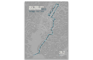 New York Marathon Map Canvas, Many Sizes Map World Vibe Studio 12X16 Gray 