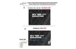 New York Marathon Map Canvas, Many Sizes Map World Vibe Studio 