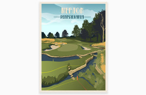 Merion Golf Club Poster, Pennsylvania, Golf Clubs of America, Unframed Map World Vibe Studio 
